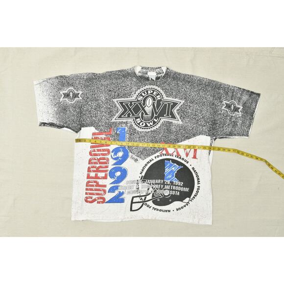 Vintage 1992 Super Bowl XXVI T-Shirt Magic Johnson T's Size XL White Black - Picture 5 of 8